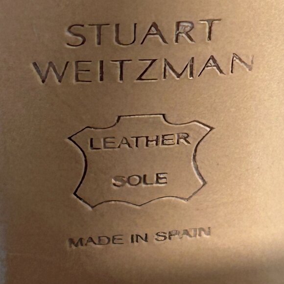 Stuart Weitzman Camel Suede Block Heel Mules | Leather Soles | Made in Spain - Picture 9 of 9
